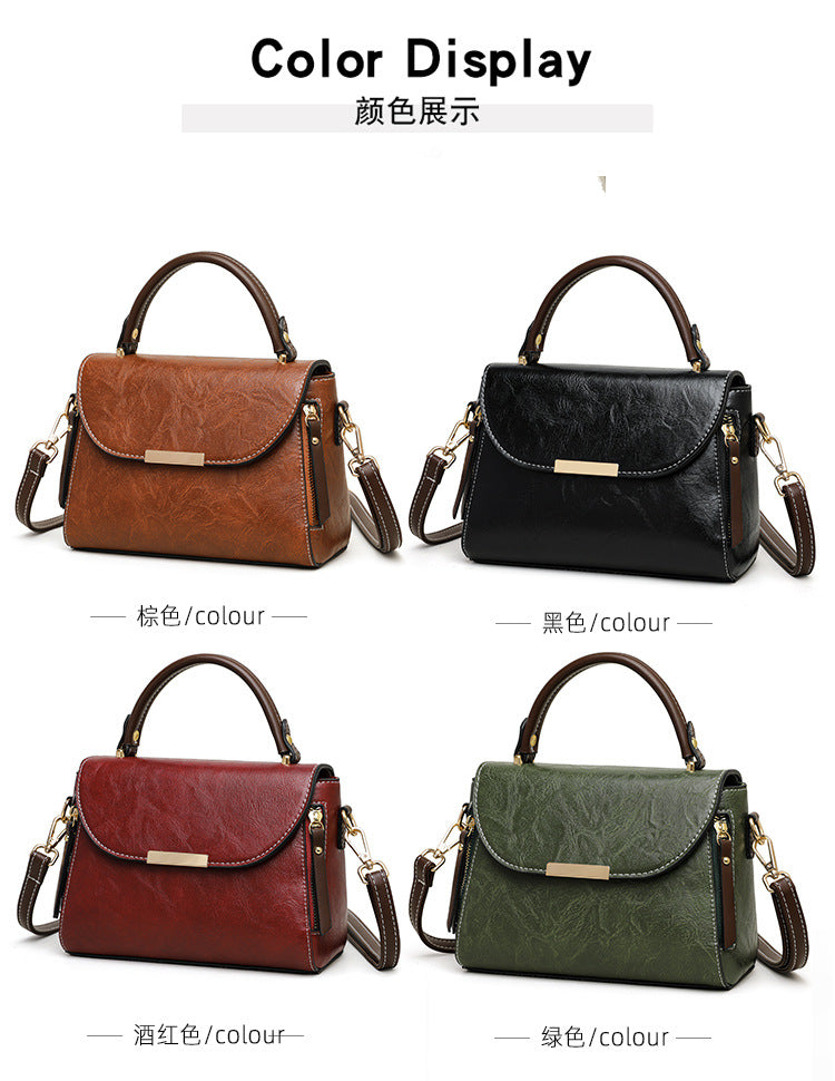 New women's crossbody bag fashion retro shoulder bag simple commuting handbag high-end feeling small square bag
