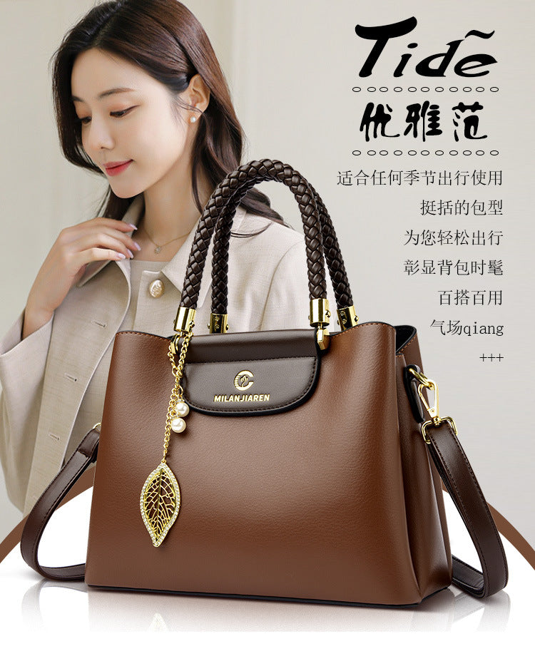 2025 New Fashion Handbag Single Shoulder Bag for Middle-aged Women, High-end Commuting Bag, Large Capacity Tote Bag for